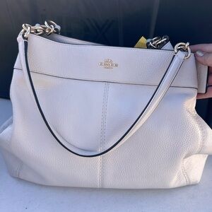 Coach White Leather Shoulder Purse